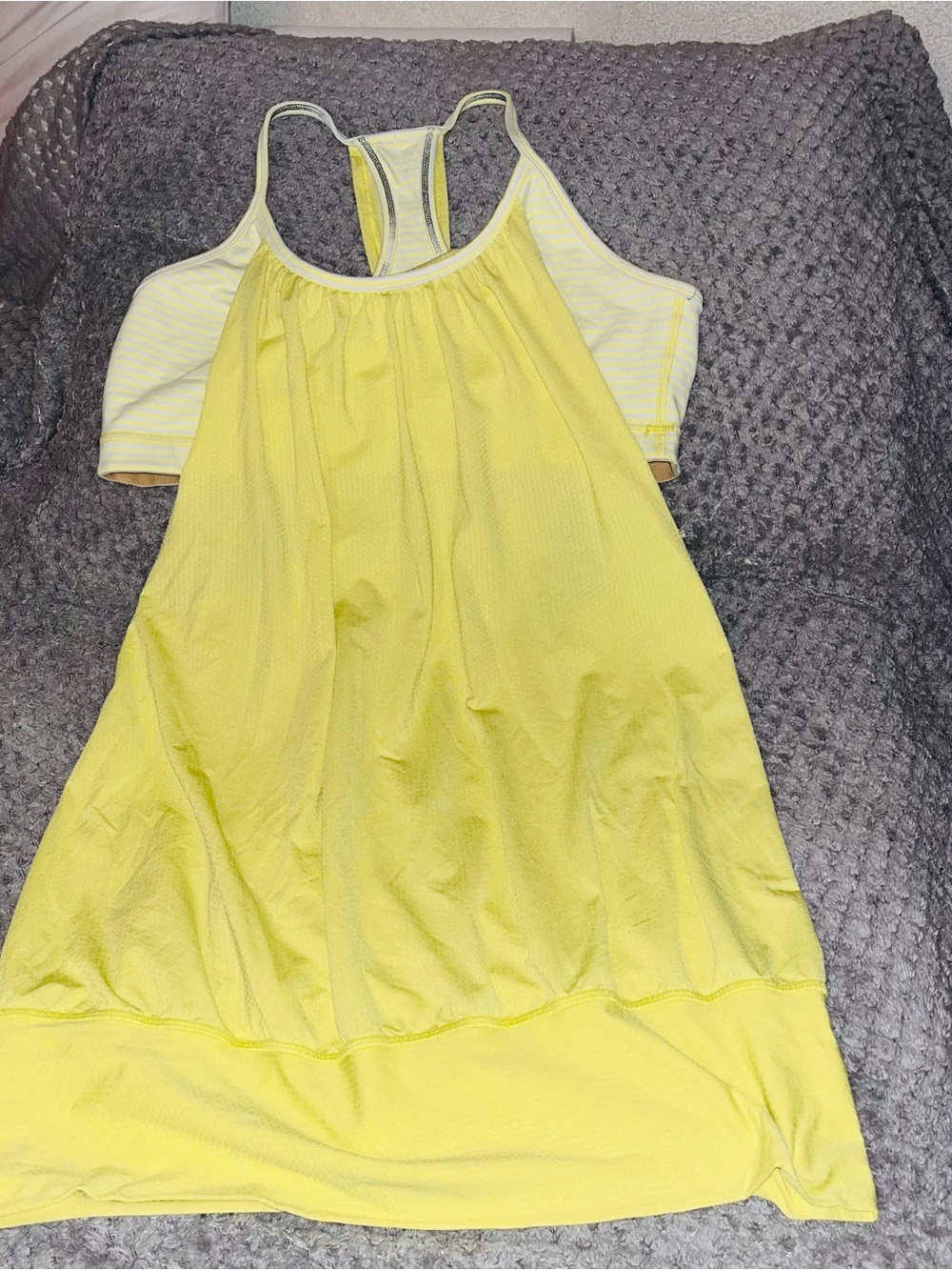 lululemon athletica Yellow Racerback Tank with Built-In Shelf Bra